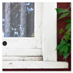 Weiß lackierter Fensterrahmen