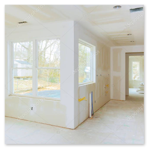 Abgehängte Decke im Trockenbau mit Spots