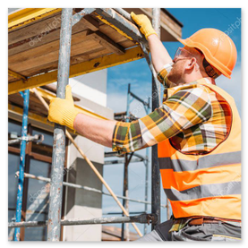 Gerüstbau auf Baustelle